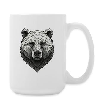 Ornement géométrique de tête d’ours - Grande tasse 440 ml - blanc - Droite