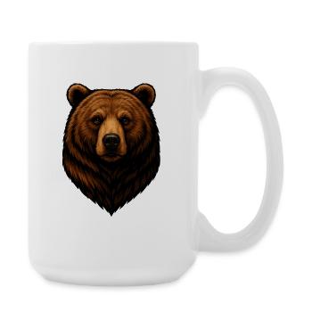 Forest Bear Head Illustration in Brown - Large Mug 440 ml - white - Right