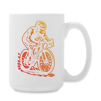 Fresh road bike motif for road bike - Large Mug 440 ml - white - Right