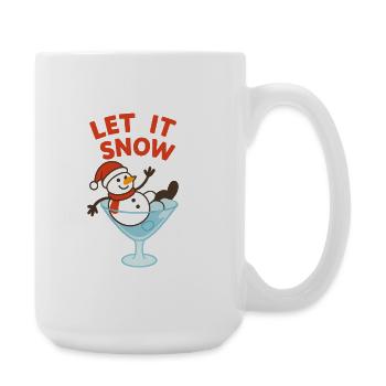 Let It Snow Snowman Cocktail Design - Große Tasse 440 ml - Weiß - Rechts