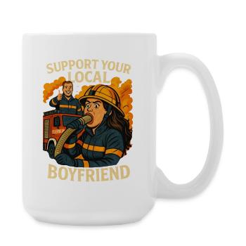 Support your firefighter friend - Large Mug 440 ml - white - Right