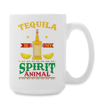 Tequila Is My Spirit Animal Funny Drink Design - Large Mug 440 ml - white - Right