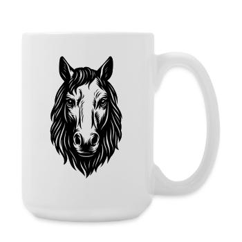Horse Head Line Art - Large Mug 440 ml - white - Right