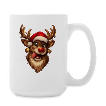 Festliche Rentiere mit roter Nase zu Weihnachten - Große Tasse 440 ml - Weiß - Rechts