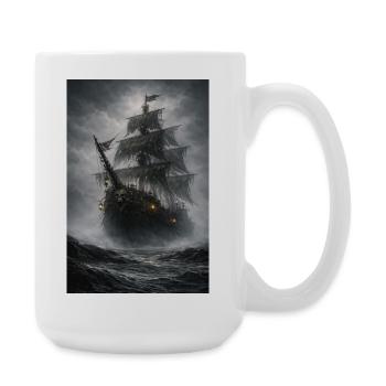 Ghost Pirate Ship in the Fog - Large Mug 440 ml - white - Right
