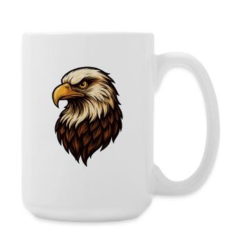Illustration de la puissante tête d’aigle - Grande tasse 440 ml - blanc - Droite