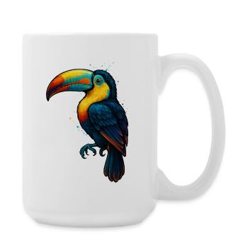 Tropical Toucan Color Explosion - Large Mug 440 ml - white - Right
