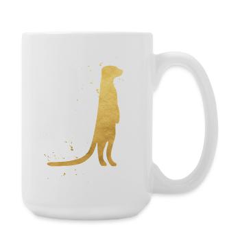 Golden Meerkat Silhouette - Large Mug 440 ml - white - Right
