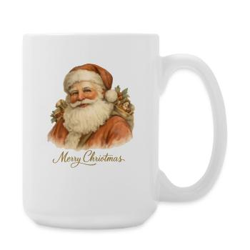 Weihnachten Santa Claus Merry Christmas Vintage - Große Tasse 440 ml - Weiß - Rechts