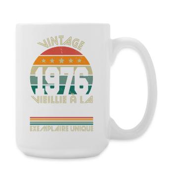 1976 – Vintage – Einzigartiges Exemplar - Große Tasse 440 ml - Weiß - Rechts