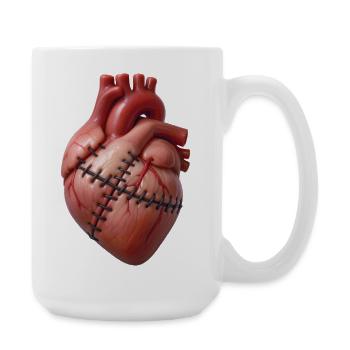 BROKEN HEART #1 - peace & love - Large Mug 440 ml - white - Right