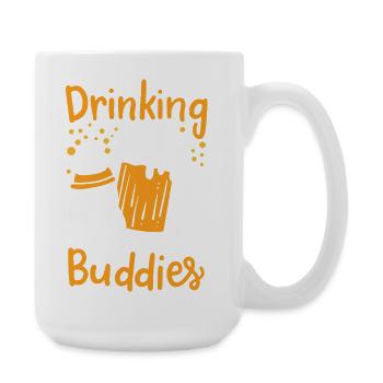 Drinking Buddies Funny Dad And Baby Matching Art - Large Mug 440 ml - white - Right