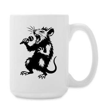 Wolfsänger am Mikro - Große Tasse 440 ml - Weiß - Rechts