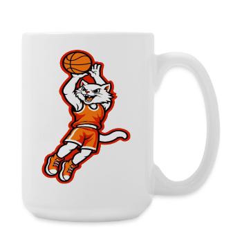 Wildes Katzen-Basketball-Dunk-Maskottchen - Große Tasse 440 ml - Weiß - Rechts