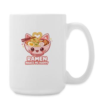 Kawaii Cat Ramen Noodles Anime Cat - Large Mug 440 ml - white - Right