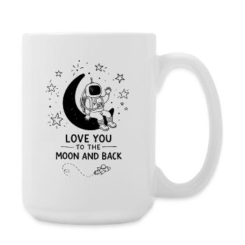 I Love You To The Moon And Back Doodle - Large Mug 440 ml - white - Right