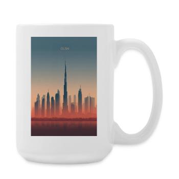 Dubai Skyline dans des teintes pastel - Grande tasse 440 ml - blanc - Droite
