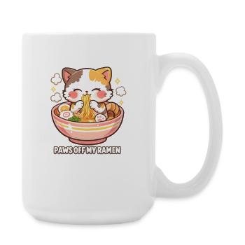 Pfoten weg Ramen Katze - Große Tasse 440 ml - Weiß - Rechts