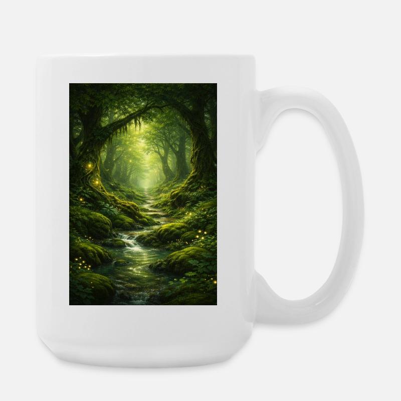 mystischer Wald - Große Tasse 440 ml - Weiß