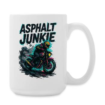 Asphalt Junkie – Motorrad - Große Tasse 440 ml - Weiß - Rechts