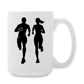 Marathonläufer Team Silhouette Marathon - Große Tasse 440 ml - Weiß - Rechts