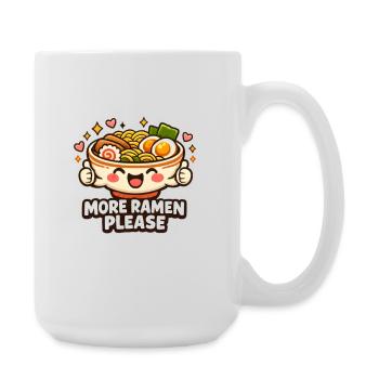 Bol de nouilles ramen mignons - Grande tasse 440 ml - blanc - Droite