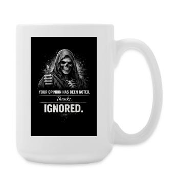 Pouce levé pour le crâne – Opinions ignorées - Grande tasse 440 ml - blanc - Droite