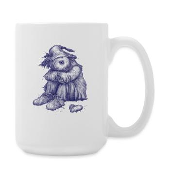 Sad shaggy scarecrow has lost heart - Large Mug 440 ml - white - Right