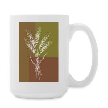 Wheat Ears Line Art – Nature Motif - Large Mug 440 ml - white - Right