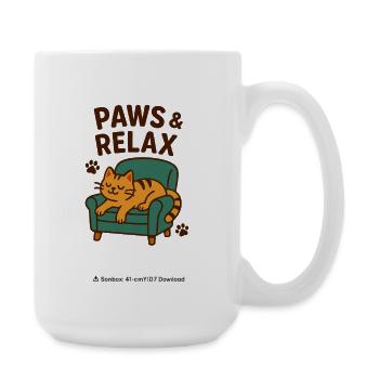 Paws & Relax Cat Sofa Design - Large Mug 440 ml - white - Right