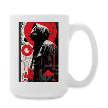 Red Graffiti Gas Mask - Large Mug 440 ml - white - Right