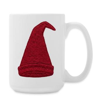 Gnome hat in embroidered look (printed) - Large Mug 440 ml - white - Right