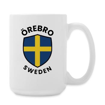Drapeau du Bouclier d’Örebro Suède - Grande tasse 440 ml - blanc - Droite