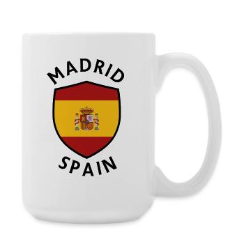Madrid shield with Spanish flag - Large Mug 440 ml - white - Right