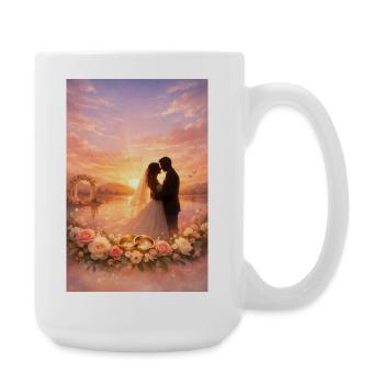 Rêves de mariage au coucher du soleil - Grande tasse 440 ml - blanc - Droite