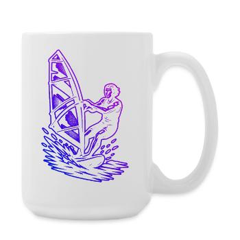 Windsurfing Grafik für Windsurf - Große Tasse 440 ml - Weiß - Rechts