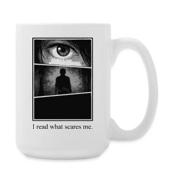 I read what scares me – Manga Horror Motiv - Große Tasse 440 ml - Weiß - Rechts
