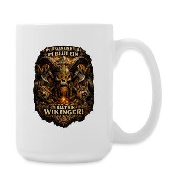 Wikingerrebell Herz aus Feuer - Große Tasse 440 ml - Weiß - Rechts