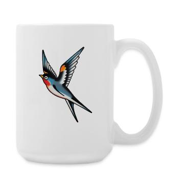 Classic Tattoo Swallow - Large Mug 440 ml - white - Right