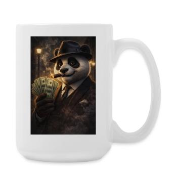 Black Gangster Panda and Cigars - Large Mug 440 ml - white - Right
