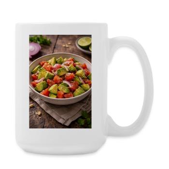 Avocado-Tomaten Salat  - Große Tasse 440 ml - Weiß - Rechts