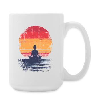 Sunset Meditation - Large Mug 440 ml - white - Right