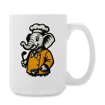Cuisinier Chef Éléphant - Grande tasse 440 ml - blanc - Droite