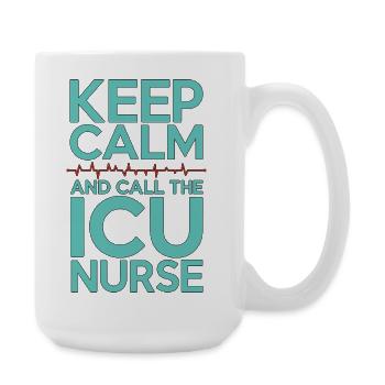 ICU Nurse Keep Calm And Call The Medical Frontline - Große Tasse 440 ml - Weiß - Rechts