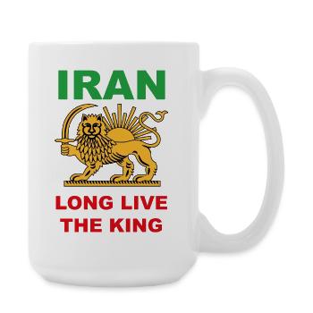 Löwenemblem in iranischer Farbe - Große Tasse 440 ml - Weiß - Rechts
