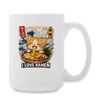 Ramen Nudeln Katzenliebhaber - Große Tasse 440 ml - Weiß - Rechts