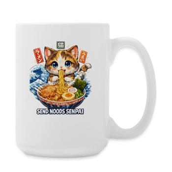 Kawaii Katzen Ramen Nudeln Senpai - Große Tasse 440 ml - Weiß - Rechts