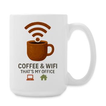 WLAN-Café "Hier ist mein Büro" Homeoffice - Große Tasse 440 ml - Weiß - Rechts