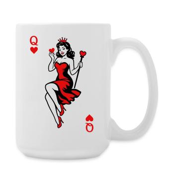 Heart Queen in Red - Large Mug 440 ml - white - Right