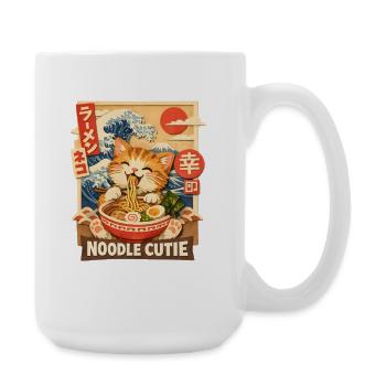 Ramen Nudeln Kawaii Katze Japanische Nudeln - Große Tasse 440 ml - Weiß - Rechts